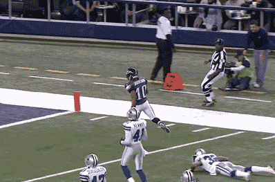 A player taunts an opponent after a touchdown